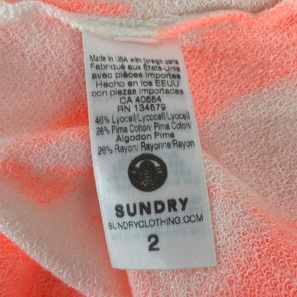 Sundry Neon Heat Pink Crop Tie Dye Pullover Fleece - NWT - Picture 7 of 7